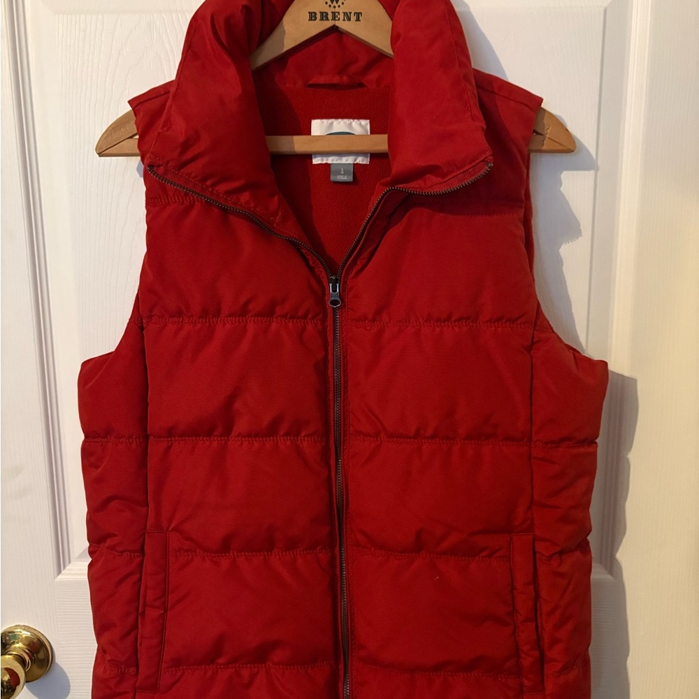 Red Quilted Puffer Vest - Women's Jacket